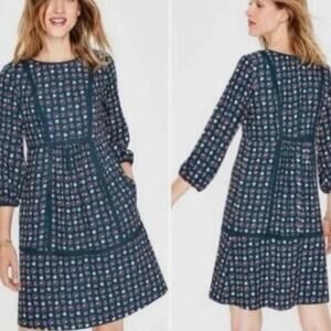 Boden Midi Dress Women's Size 6T Luna Heritage Praire NWT Cottage Peasant